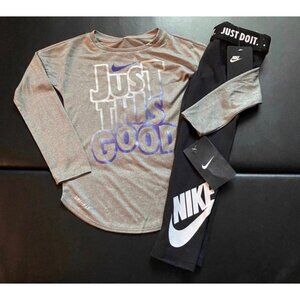 NWT Nike Metallic Tunic &  Leggings Set Girls Size 4